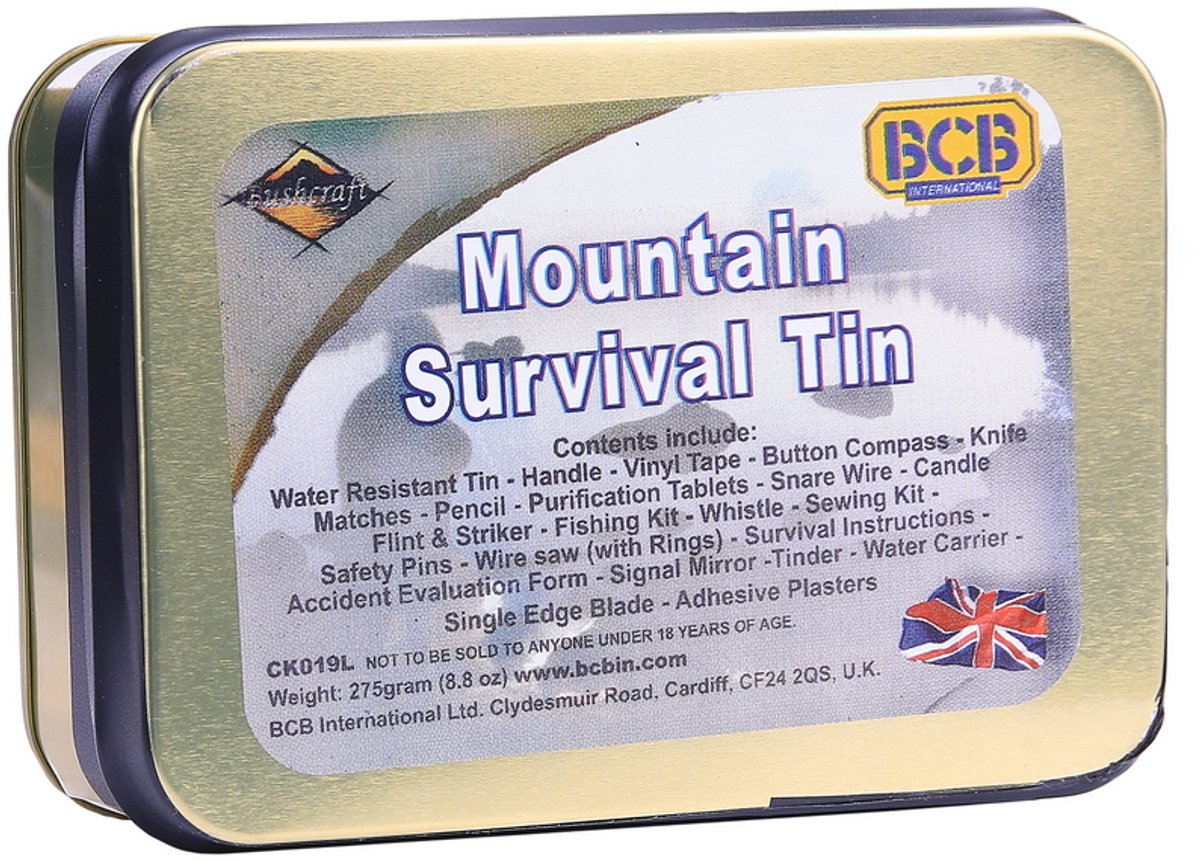 Bushcraft survival kit Mountain Survial Kit 23-delig - blik
