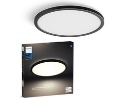 Philips Hue Tento plafondlamp – warmwit licht – rond – zwart – Ø30 cm