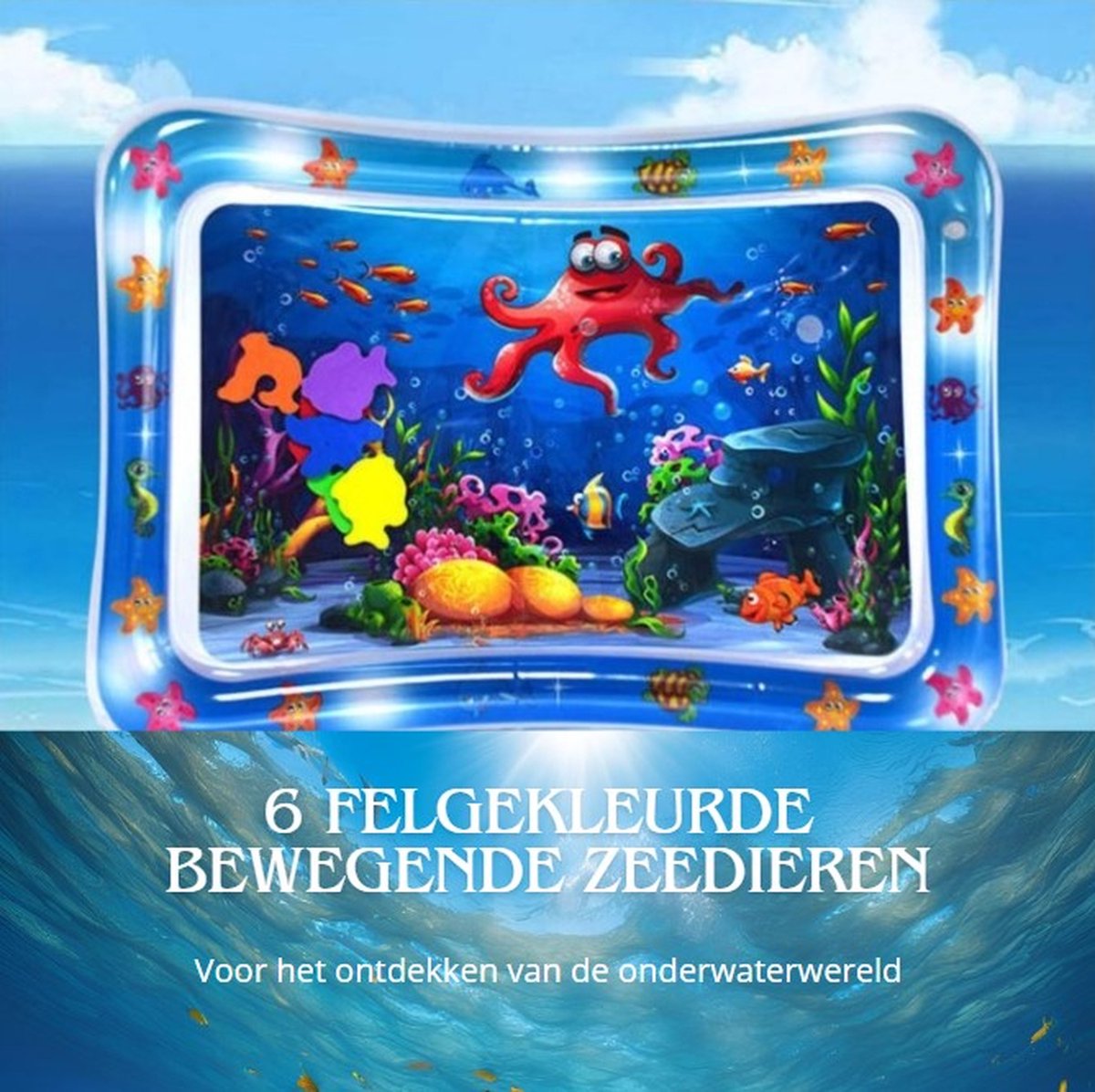 Dicadore - Waterspeelmat Baby – Watermat – Speelkleed – Baby Speelgoed 0 Jaar - Opblaasbaar – Waterspeelgoed Baby - Kraamcadeau - Babyshower Cadeau - Octopus - Baby Speelgoed - Baby Speelmat — afbeelding 3