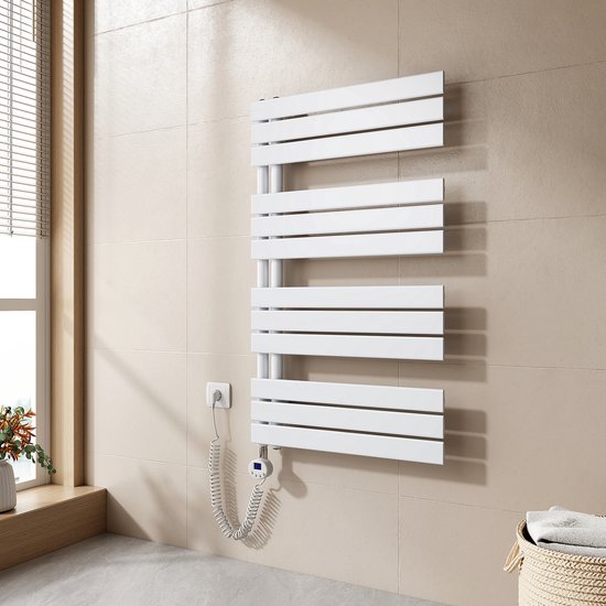 EMKE Elektrische Handdoekradiator - Glanzend Wit - 104x60 cm - 600W ...