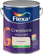 Flexa - Creations Muurverf Extra Mat - Sandy Beach - Mengverf - 5 Liter - 50m2 - Voor binnen - Beige - Hoge kleurintensiteit - Superieur kleurbehoud - Superieure dekking - Uitstekend reinigbaar