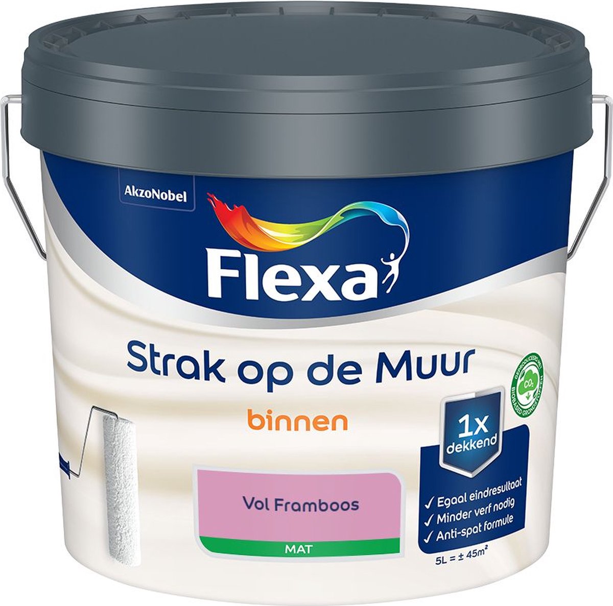 Flexa Strak Op De Muur Binnen Mat Vol Framboos 5 L