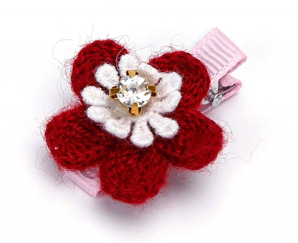 Bol.com Nobleza Dierenkleding Accessoires - Vachtclip - Bloem - Voor Hondje/Kat - Rood - 2 st aanbieding