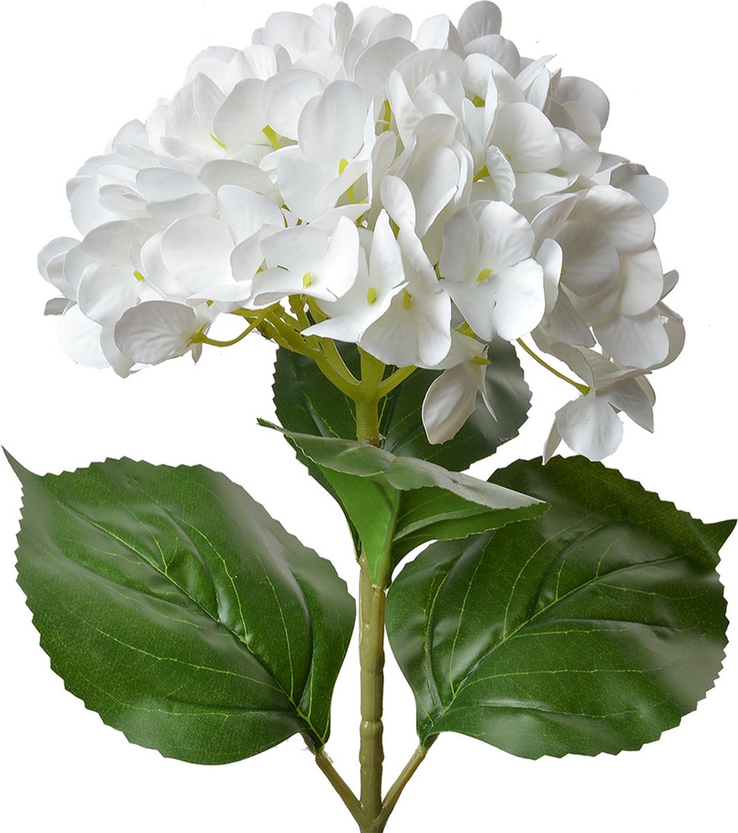 Clayre & Eef Kunstbloem Hortensia 68 cm Wit Kunststof