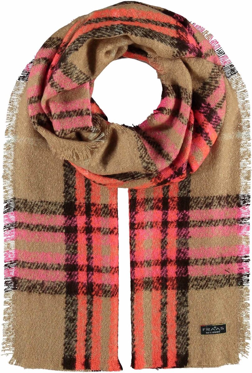 FRAAS Sjaal Cashmink® stole with FRAAS pattern Camel Beige Veelkleurig