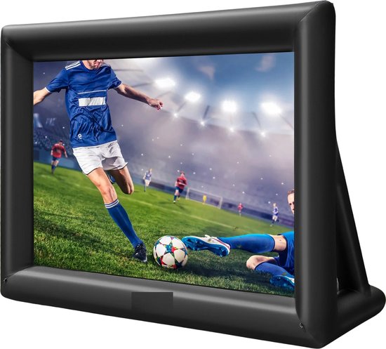 Opblaasbaar 18FT Filmscherm Outdoor met Mini Projector HD 1080p 2000 Lumen Weerbestendig Polyester