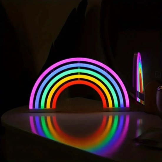 Dicadore - Neon Lamp - Regenboog - USB of Batterijen - Neon Verlichting - Neon Led Lamp - Neon Wandlamp