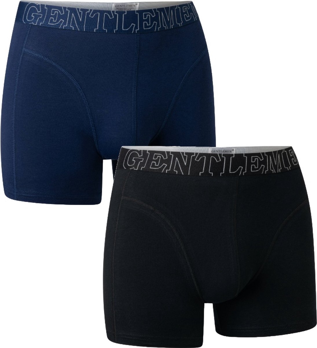Gentlemen - 2 heren boxershorts 70BB - perfecte pasvorm - donkerblauw en zwart - maat S