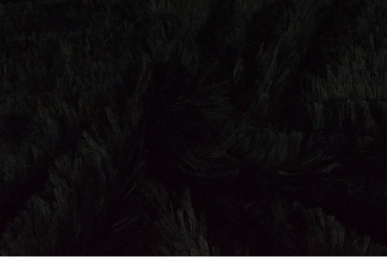 10 mètres de fourrure à poils longs - Zwart - Tissus peluche - 150cm de large