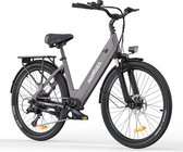 Vélo électrique Hillmiles Milecity 1 - Autonomie 80km - Batterie amovible 48V13Ah - Moteur 250W - Shimano 7 vitesses - Vélo électrique City Commuter 26 pouces - Grijs