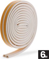 Tochtstrip voor deuren - 6 meter - Tochtstopper - Tochtband - Energiebesparing - Voor deuren en ramen - Zelfklevend - Aanpasbaar - D-profiel - Verduurzaming - 9 x 4mm
