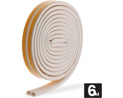 Tochtstrip voor deuren - 6 meter - Tochtstopper - Tochtband - Energiebesparing - Voor deuren en ramen - Zelfklevend - Aanpasbaar - D-profiel - Verduurzaming - 9 x 4mm