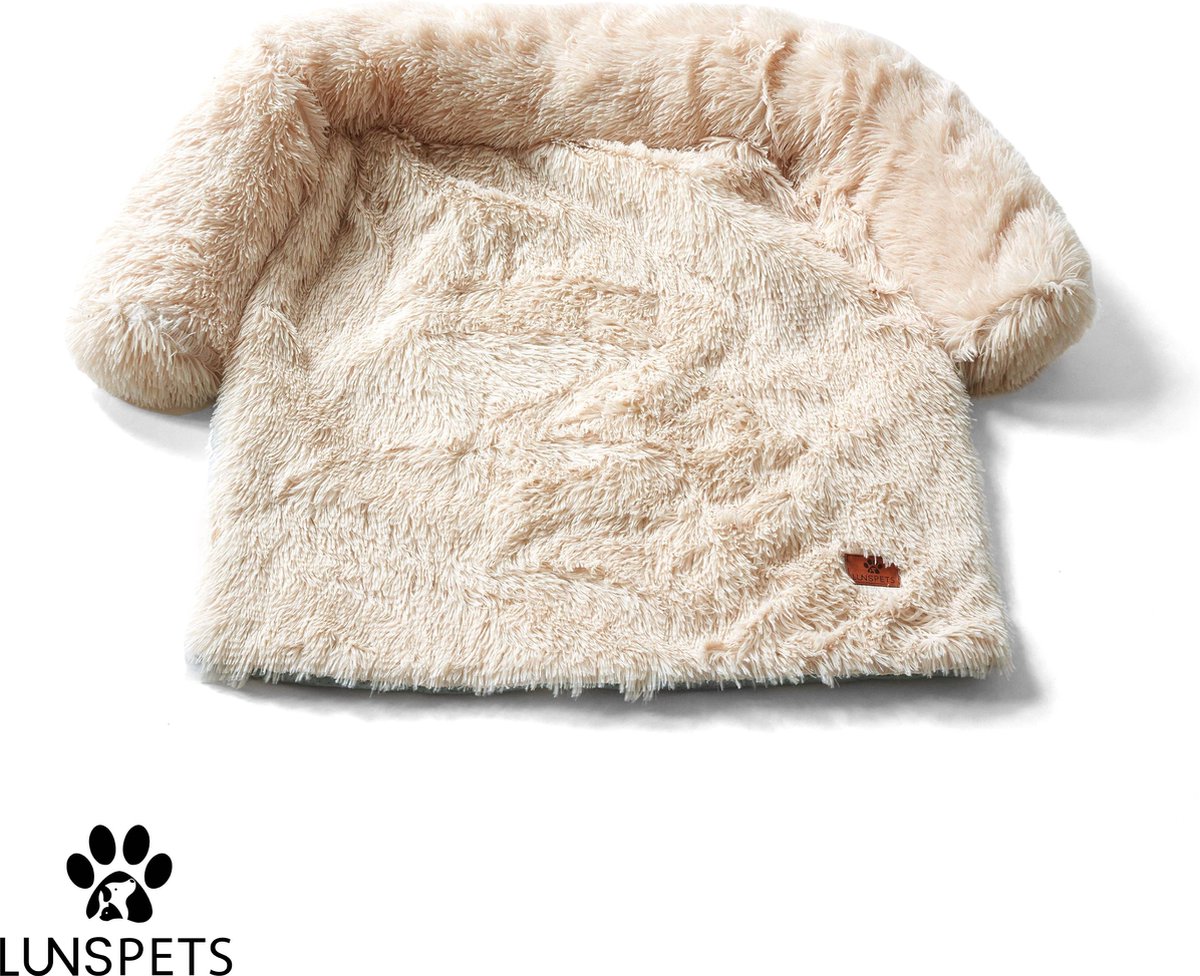 Lunspets - Hondendeken bank - Hondenmand - Hondenkussen - Afritsbaar - Wasbaar - Beige - 115 cm