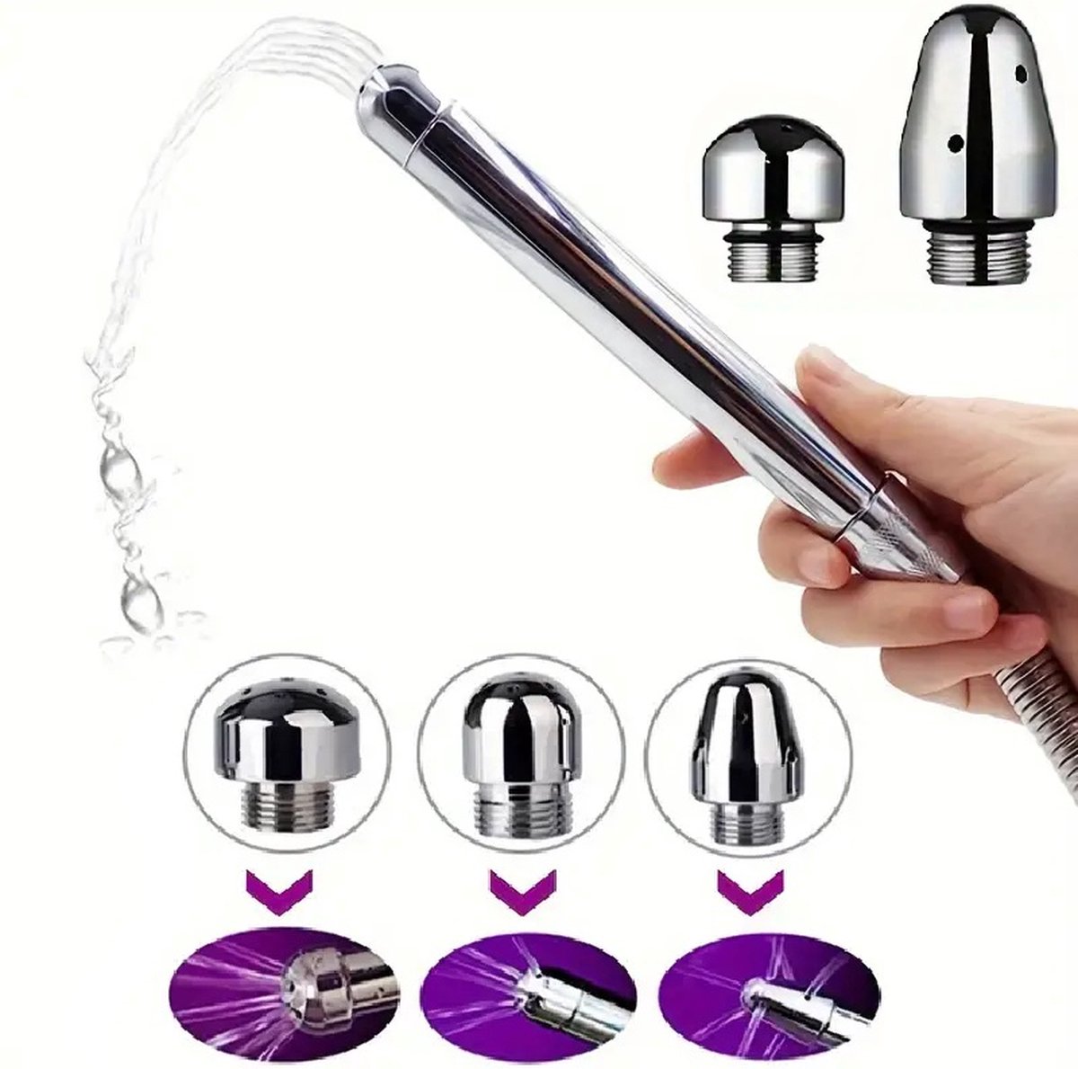 Goedkoopste Anaal Douche Met 3 Opzetstukken I Vaginale Cleaner I Anaal Spoelen I Vaginaal Spoelen I Enema Set I Klysma Douche I Aluminium