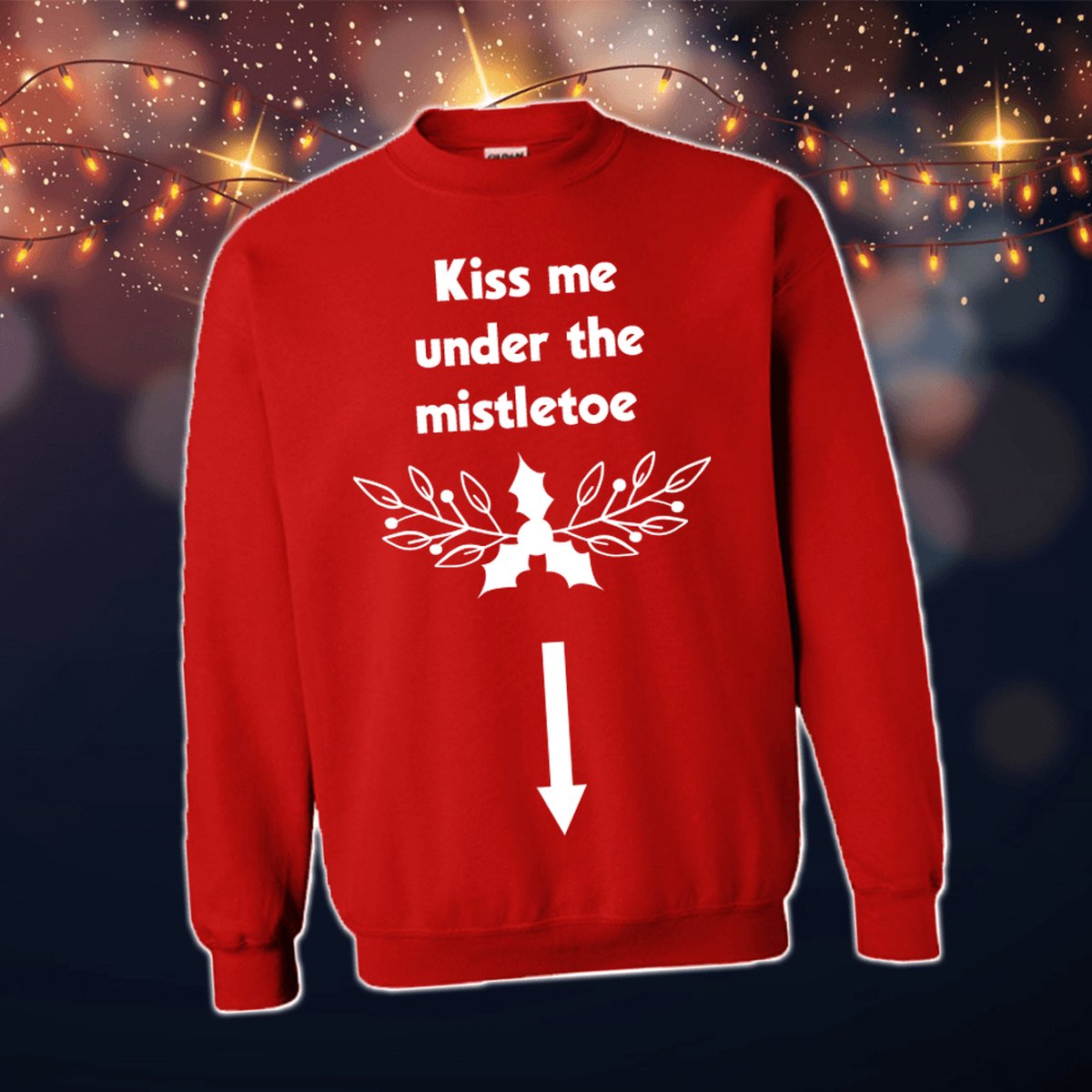 Foute Kersttrui Dames & Heren - Kersttrui met tekst Kiss me under the mistletoe | Kersttrui Maat S | Kersttrui Dames - Kersttrui Heren - Grappige Kersttrui met tekst | Namengigant | Incl. 2 jaar garantie