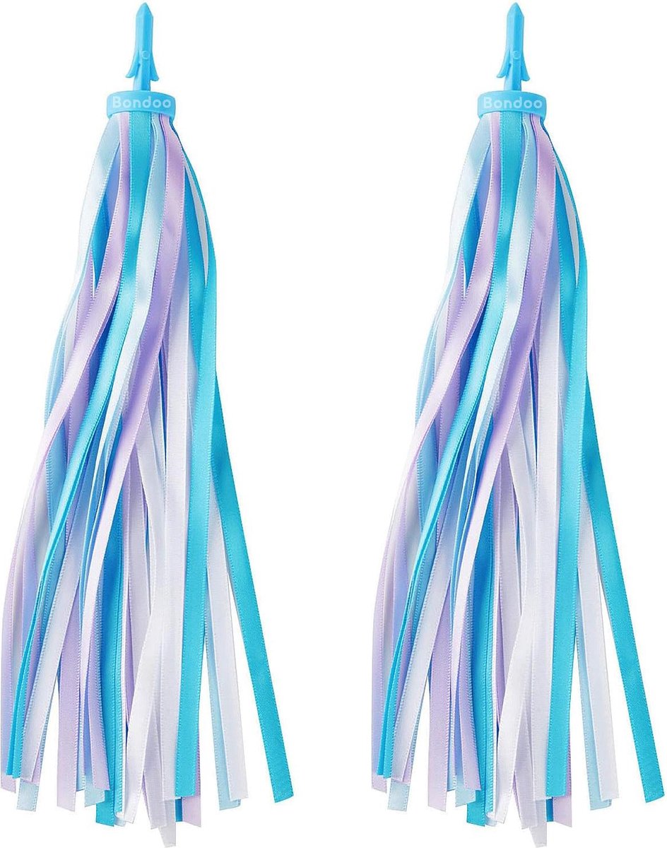 Bondoo Stuurversiering 29 cm - Stuurlinten - Stuurslingers - Kinderfiets Versieringen - Handvat Streamers - Stuurlinten voor Kinderfietsen - Blauw
