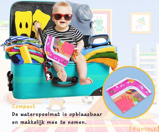 Frummel Waterspeelmat Baby - Watermat - Speelkleed - Opblaasbaar - Waterspeelgoed Baby - Kraamcadeau - Roze krab van Frummel — afbeelding 5