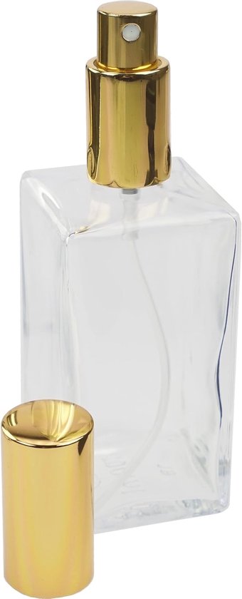 Oude vintage parfumverstuiver met balg uit Frankrijk - brocante parfumflesje glas - VERKOCHT - de Kofferzolder