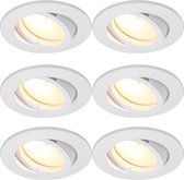 LED's Light Professionele Inbouwspotjes plafond wit - Voor alle ruimtes - Draaibaar en Dimbaar - 6PACK - Inbouwspots - Inbouwspot - Inbouw spotjes