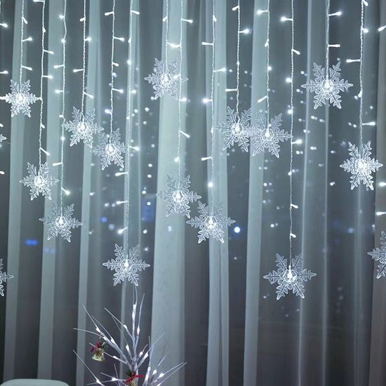 Decoratieve kerstverlichting, 3D-hangende lichtketting, kerstverlichting, hangend raam, led-zuignap, lichtketting, Kerstmis, werkt op batterijen, voor binnen en buiten, kerstfeest, raamdecoratie