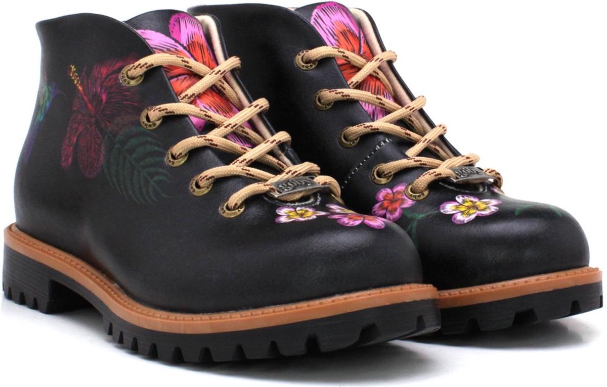 GOBY Flowers Enkellaarsjes Handgemaakt Premium Kwaliteit