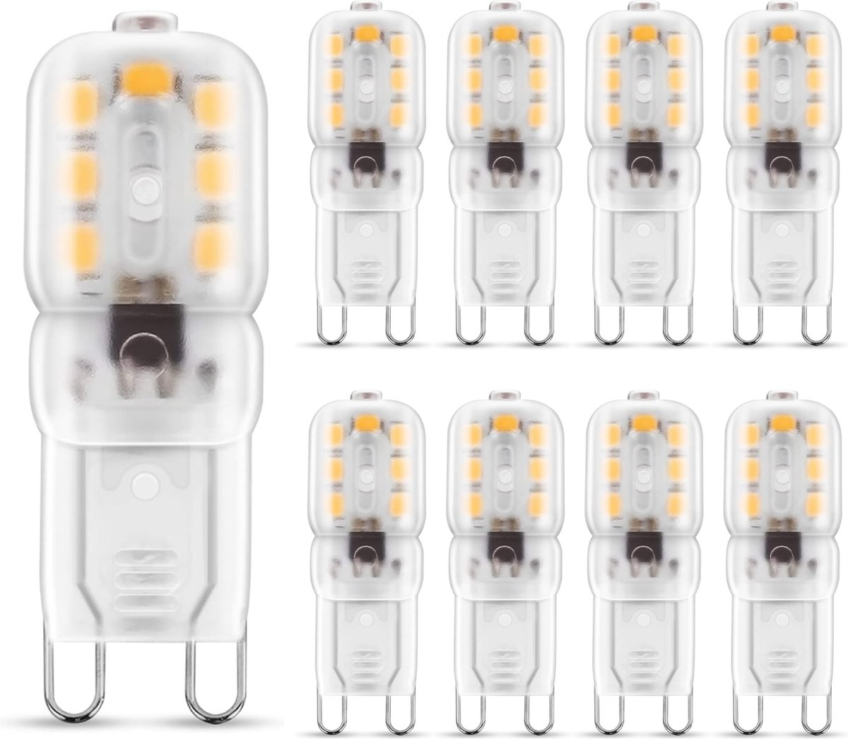 LED's Light G9 LED steeklampen - 2W vervangt 24W - Warm wit licht - 9PACK - Lamp - Ledlampen