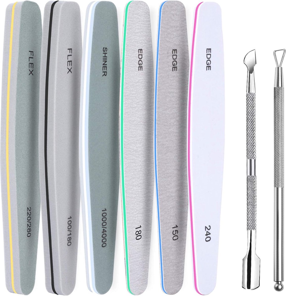 Goedkoopste JGS ® Nagelverzorgingsset voor Professionele Manicure en Pedicure met Dubbelzijdige Nagelvijl en Nagelbuffer