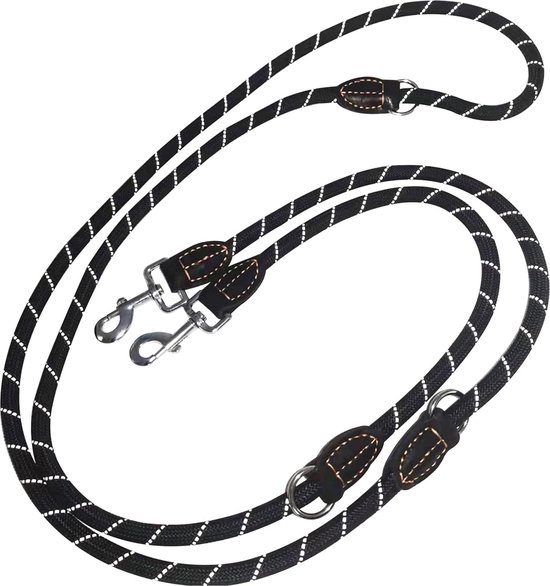 Hondenriem met Heupriem – Middelgrote Hond – 150/210cm – Grijs