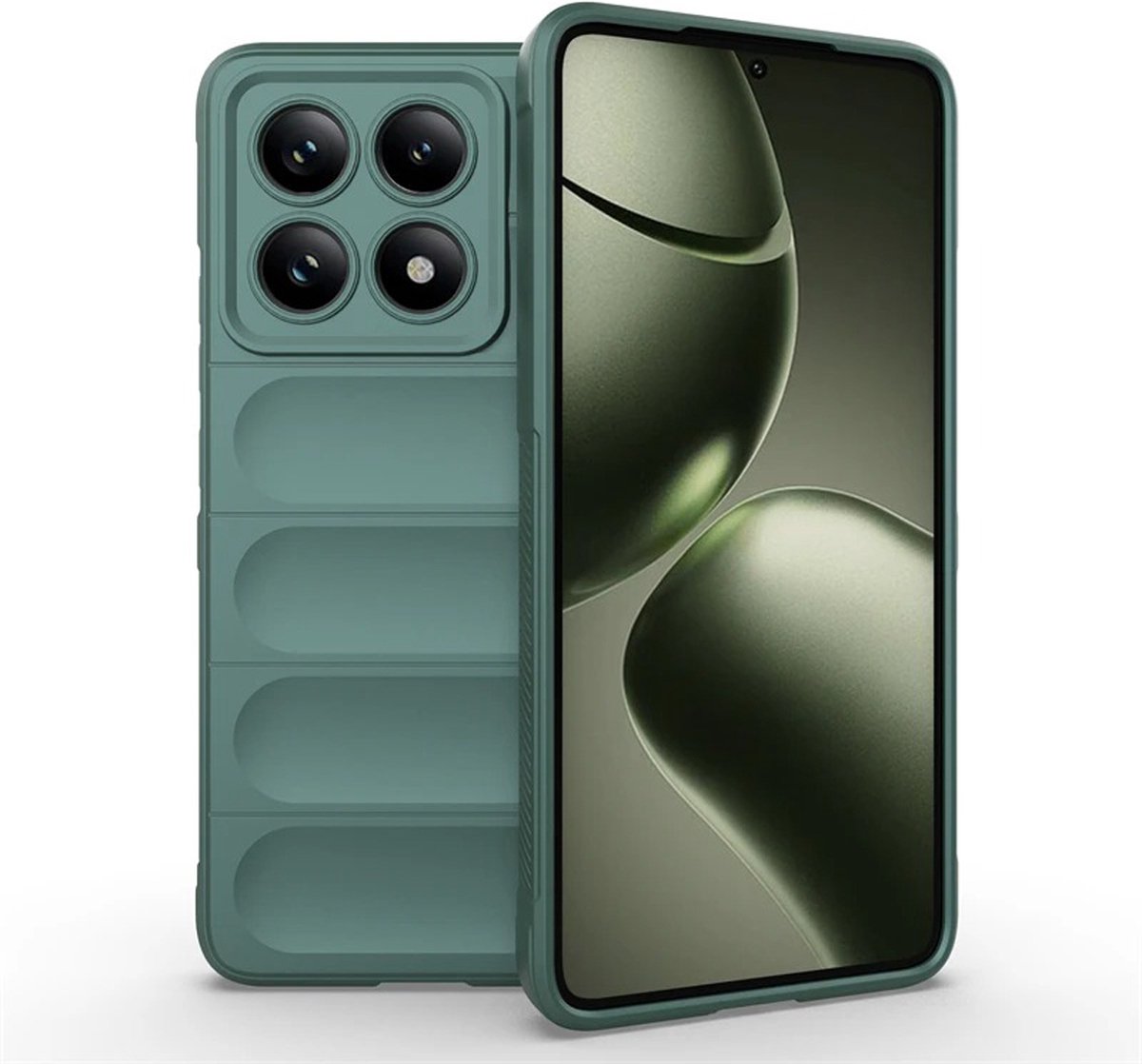 MobyDefend Hoesje - Geschikt voor Xiaomi 14T - TPU Gripcase - Groen