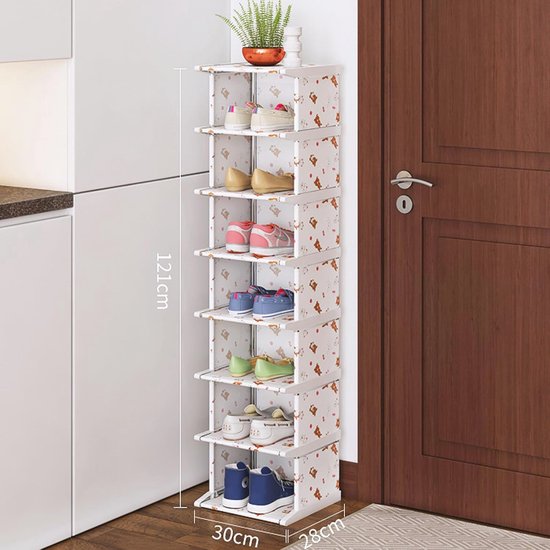 SONGMICS Schoenenrek,10 niveaus, schoenenrek, schoenenopberger, smal, 28 x 45 x 173 cm, metalen frame, planken van vliesstof, voor hal, slaapkamer, grijs LSH010G01 SONGMICS Schoenenrek,10 niveaus, schoenenrek, schoenenopberger, smal, 28 x 45 x 173 cm, metalen frame, planken van vliesstof, voor hal, slaapkamer, grijs LSH010G01