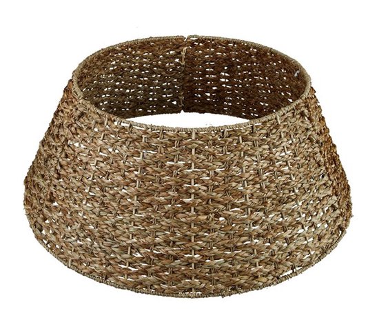 Meisterhome Kerstboommand - Kerstboomrok van natuurlijke Zeegrass - Ø 60 cm - Decoratieve hoes om de kerstboomstandaard - Kerstboomring - kraag Kerstboomrok - H23 x Ø60 cm - Zeegras - Naturel Bruin 3 elementen