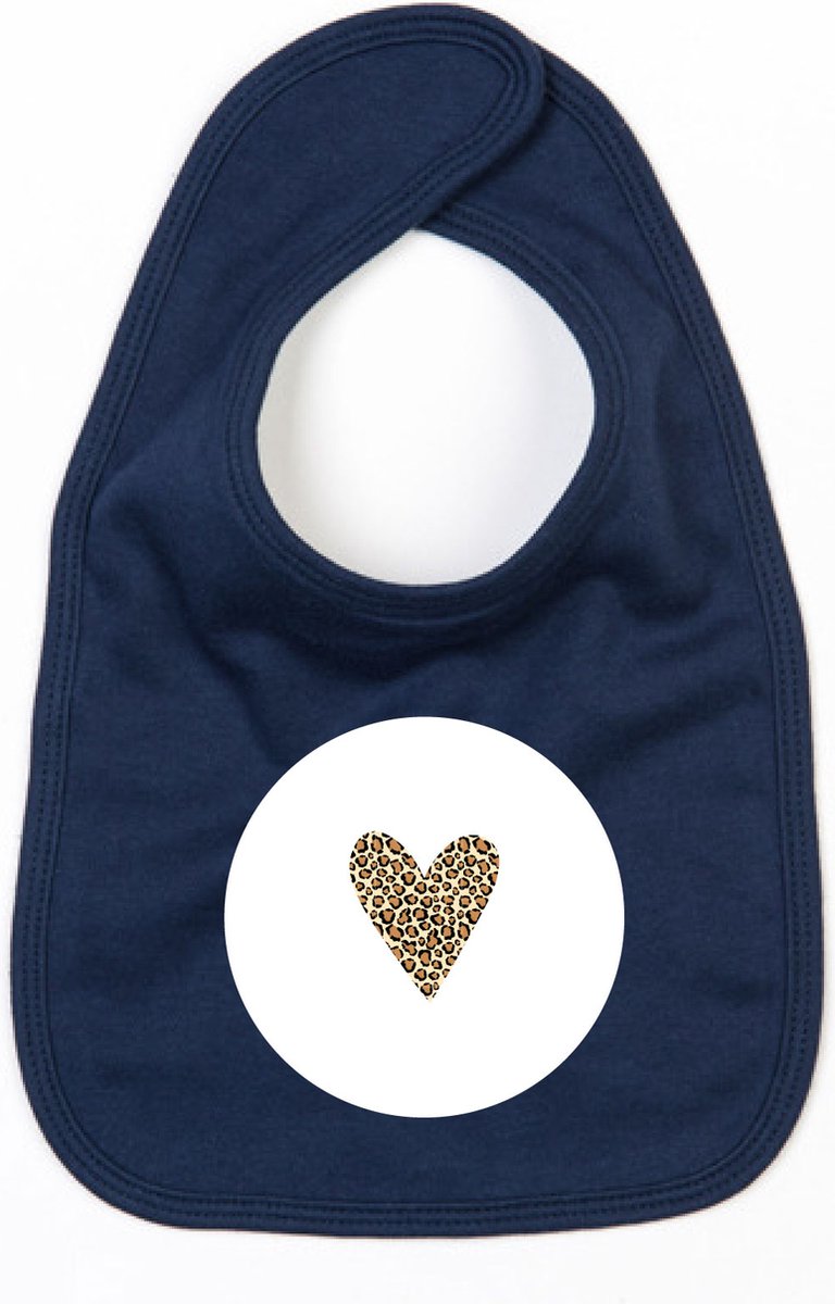 Goedkoopste Slabbetje Heart 2-Donker Blauw-One Size