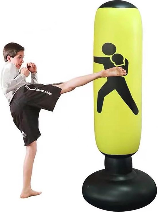 Vrijstaande bokszakken voor volwassenen, 170 cm opblaasbare bokszak voor kinderen, staande bokszak, staande bokszak voor kickboksen, karate, MMA, boksen en stressvermindering