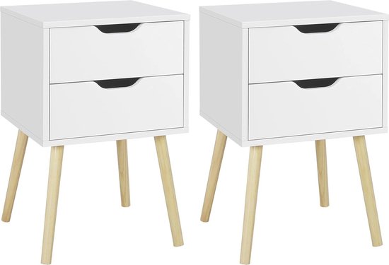 Nachtkastjes Mega Jesse 39x39x60cm met lade en legplank