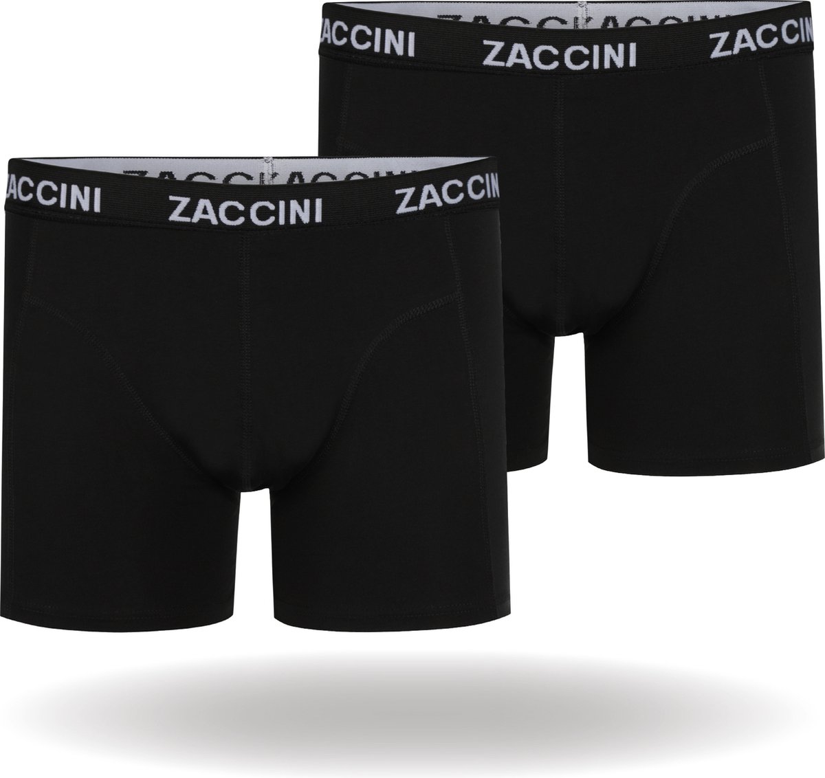 Zaccini Cotton Stretch Boxershorts - Zwart - 2 stuks - Heren onderbroeken - Boxer - 95% Katoen - Maat L