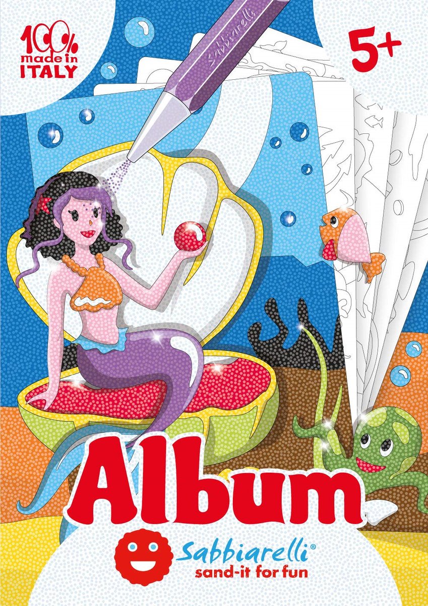 Sabbiarelli zandschilderen album zeemeerminnen creatief speelgoed 15x20 cm 5 stuks.