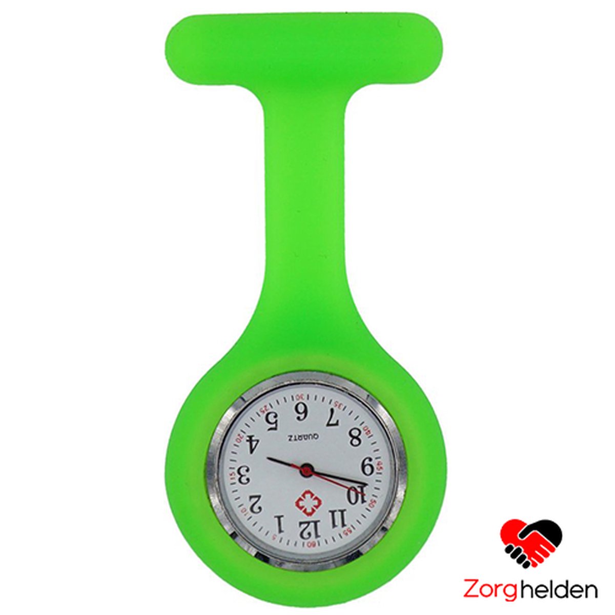 Zorghelden® Zusterhorloge Lichtgroen - Verpleegkundige horloge - Verpleegkundige accessoires - Zusterhorloge siliconen - Verpleegstershorloge - Verpleegkundige cadeau