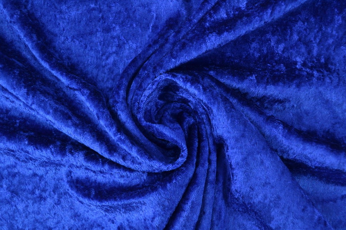 40 meter velours de panne - Donkerblauw - Crushed velvet - 150cm breed