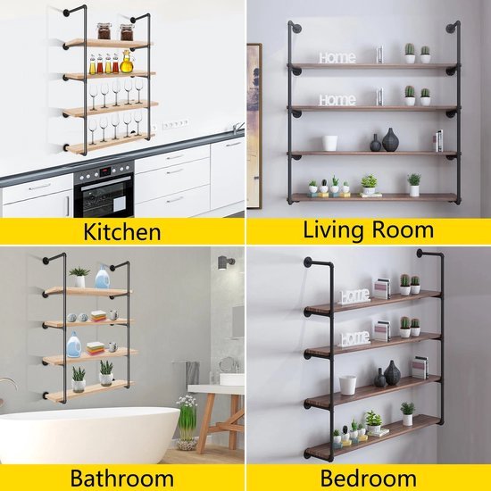 Industriële Ijzeren Pijp Drijvende Planken DIY Plank Beugels