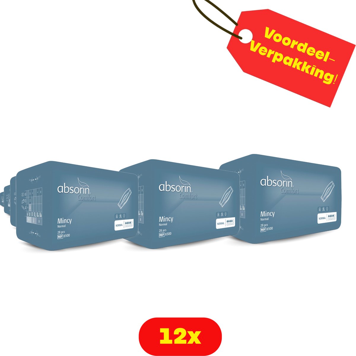 Goedkoopste 12X Absorin Mincy Normal inlegverband (man) - 12 X 28 stuks Voordeelverpakking!
