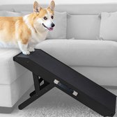 Hondenloopplank- Hondentrap voor grote en kleine honden PriorPet - Instelbaar 18 tot 53 cm - Voor Bed en Bank - Berkenhout - Landingsplatform sluit naadloos aan - Loopplank Hond Opvouwbaar - Gitzwart