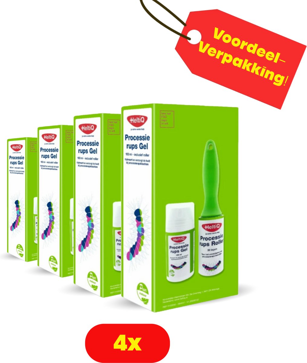 Goedkoopste 4X HeltiQ Processierups Gel Roller - Voordeelverpakking!!