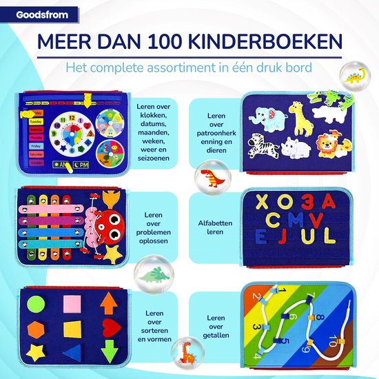GoodsFrom® Busy Board - Montessori speelgoed - Activiteitenbord - Sensorisch speelgoed - Educatief speelgoed - Montessori activiteitenboek - Nederlands van Merkloos — afbeelding 3