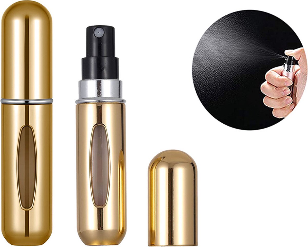 Goedkoopste Reisverstuiver met Parfum Atomiser Flesje – 5ML Parfumdispenser - Goud