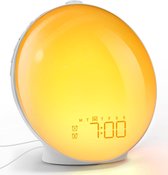 Lichtwekker - Zonsopgang en Zonsondergang Simulatie - Bedlamp met 15W Draadloos Opladen - Touch en App Bediening - Alexa Compatibel - Energieklasse F