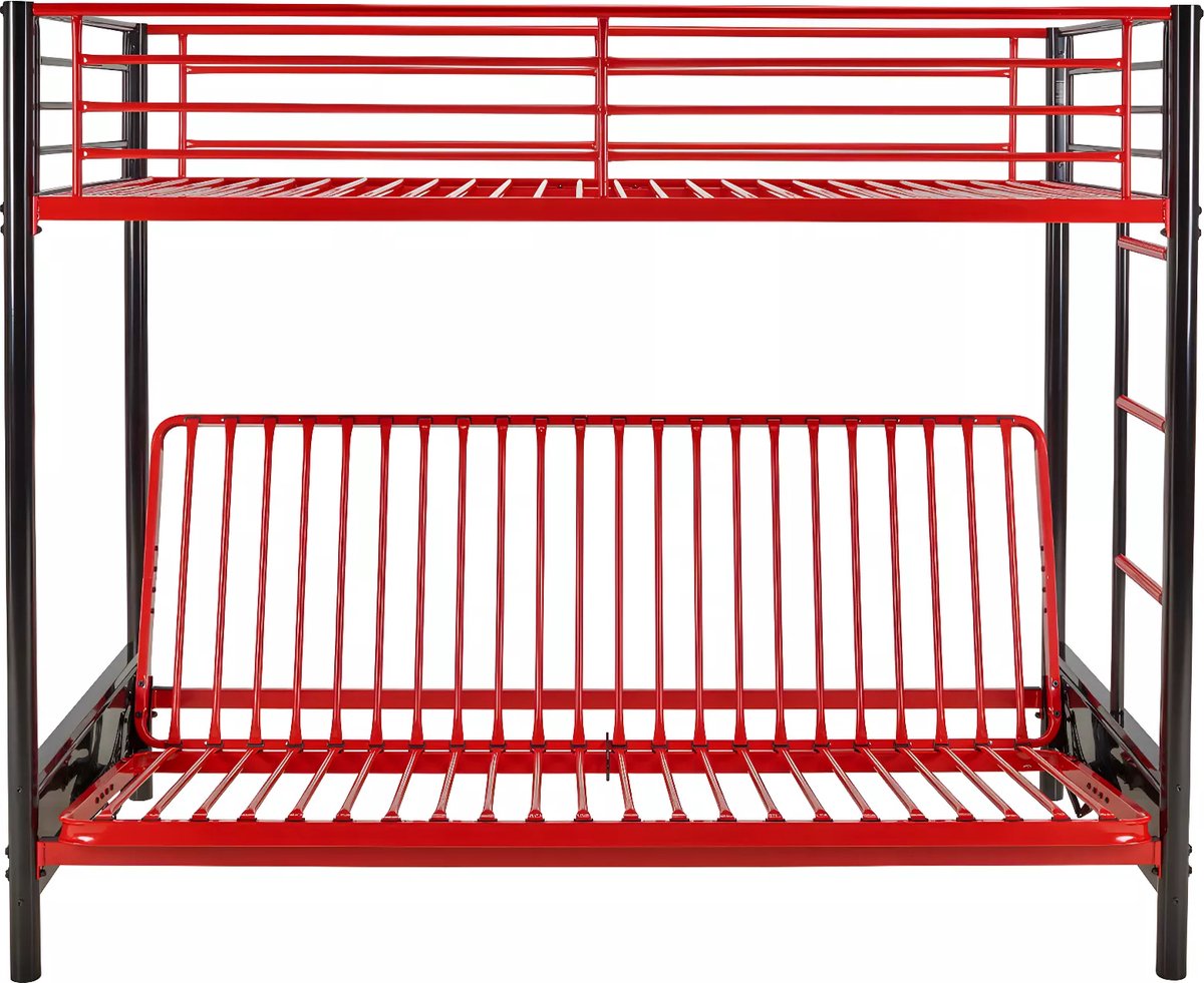 Vente-unique Hoogslaper metaal zwart 90 x 190 cm MODULO