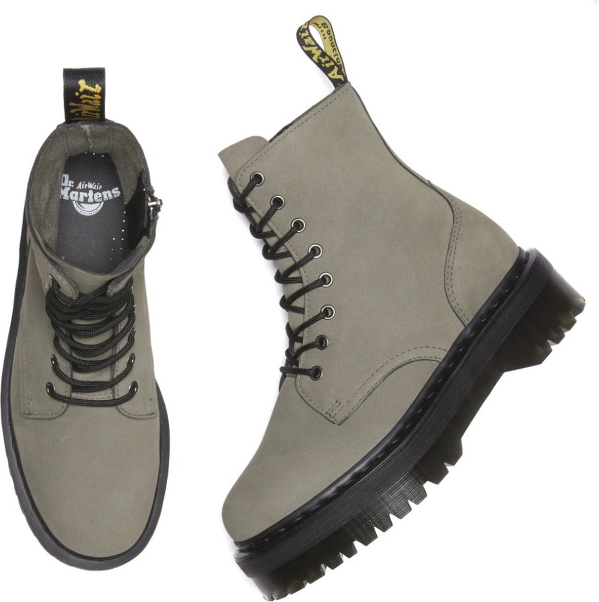 Dr. Martens JADON GEMALEN NUBUCK PLATFORM LAARZEN Veterboots Chelsea boots Meisje Laarzen Grijs 36 (190665588149)