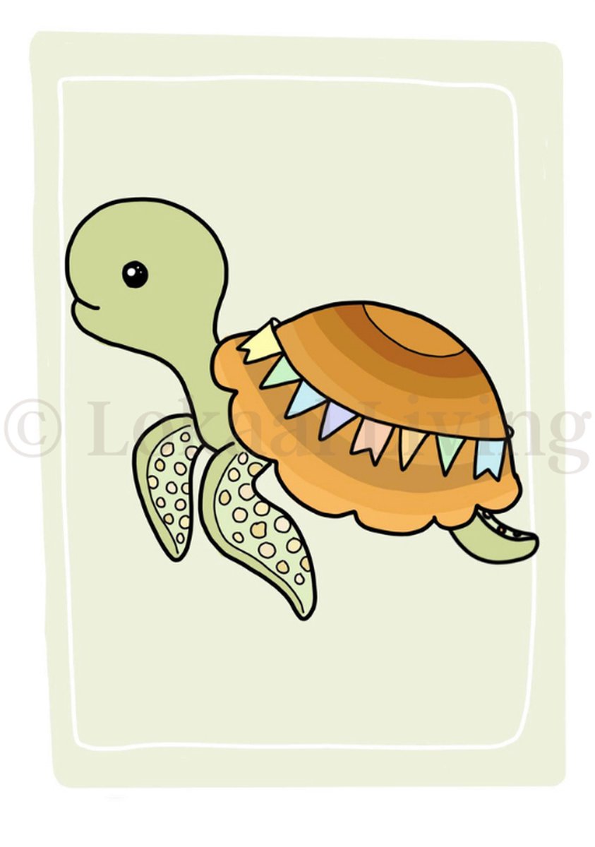 Lokaal Living - a4 poster - schildpad - onderwater - illustratie - babykamer - kinderkamer