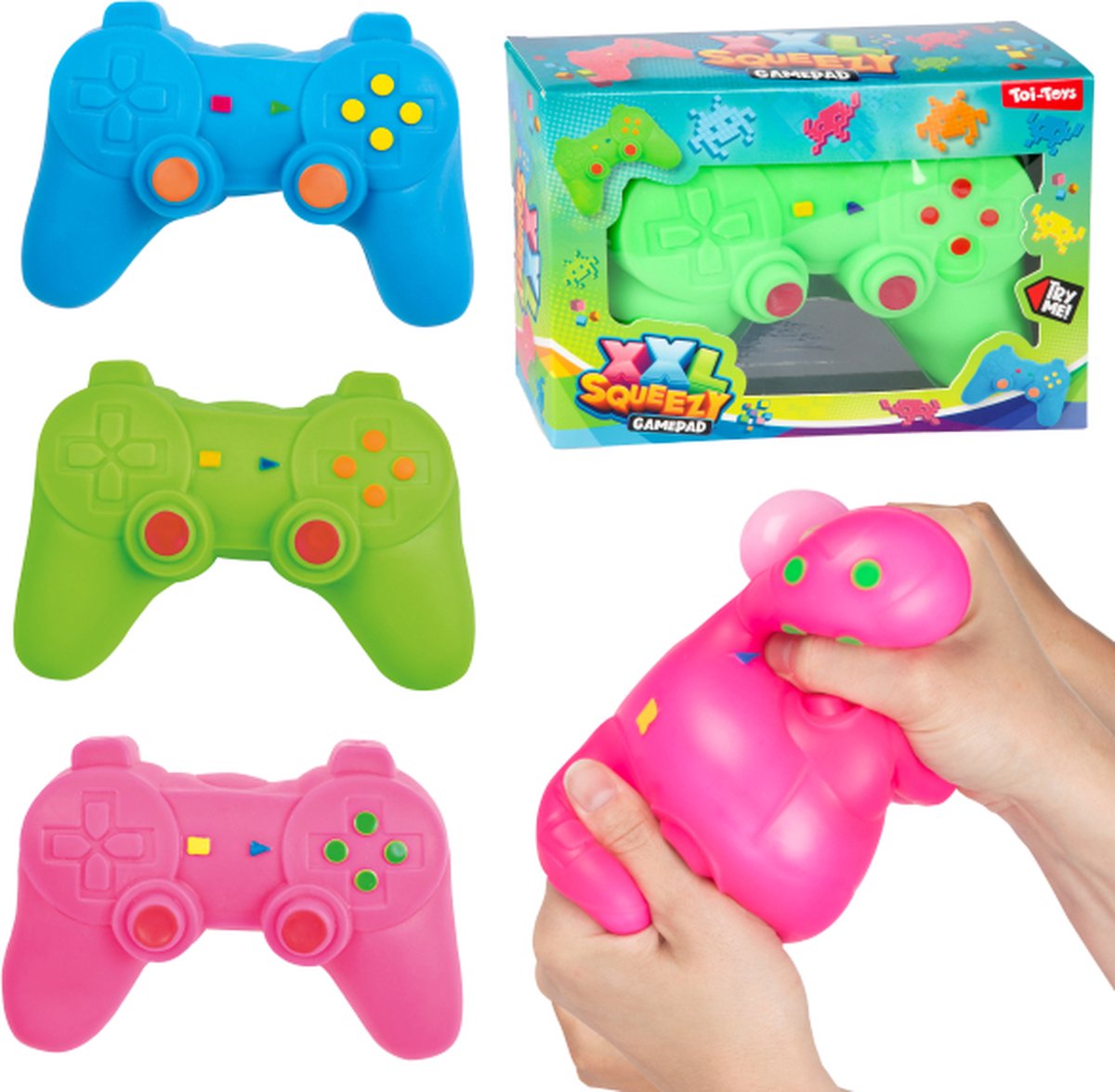 Fun Kneedbare Gamecontroller XXL Rekbaar, 17cm