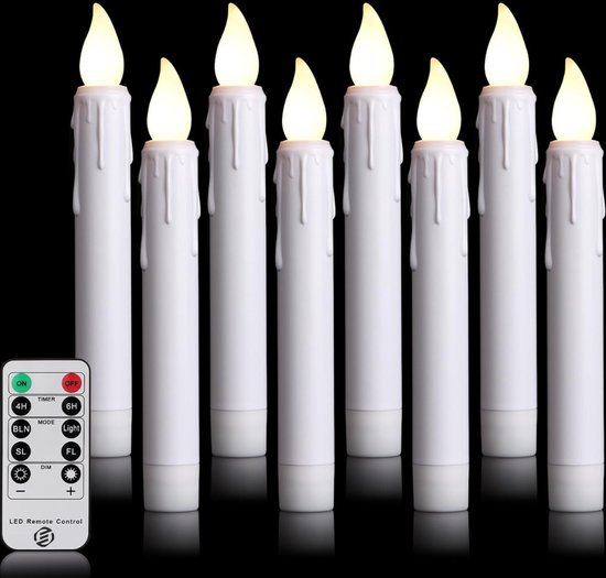 Lergas Drijvende kaarsen voor Halloween, drijvende kaarsen met toverstaf afstandsbediening, Halloween led-kaarsen, werkt op batterijen, zwevende vlamloze kaarsen voor Halloween-decoratie